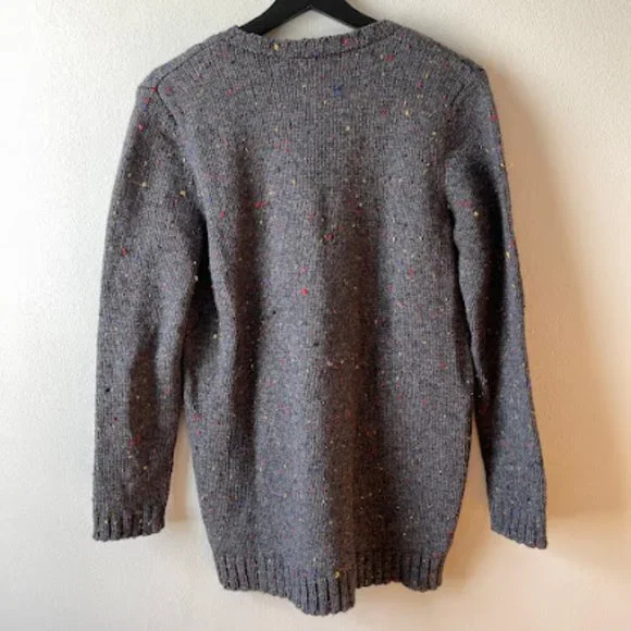 Jenni Kayne Grey Multi Color Speckle Cable Knit Sweater - Picture 5 of 6
